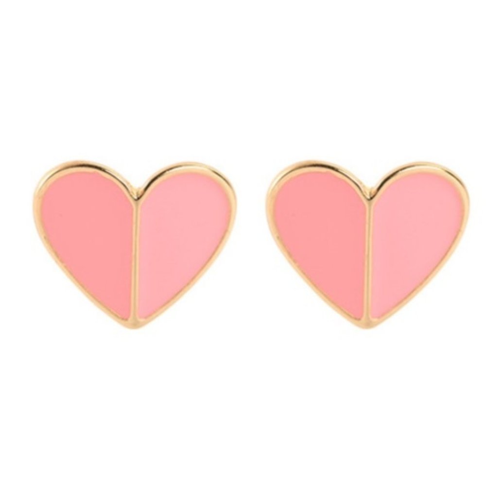 Pink Heart Stud Earrings